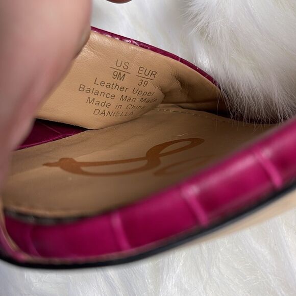 Sam Edelman Classic Daniella Croc Embossed Leather Sandals Sz 9 - Picture 6 of 9